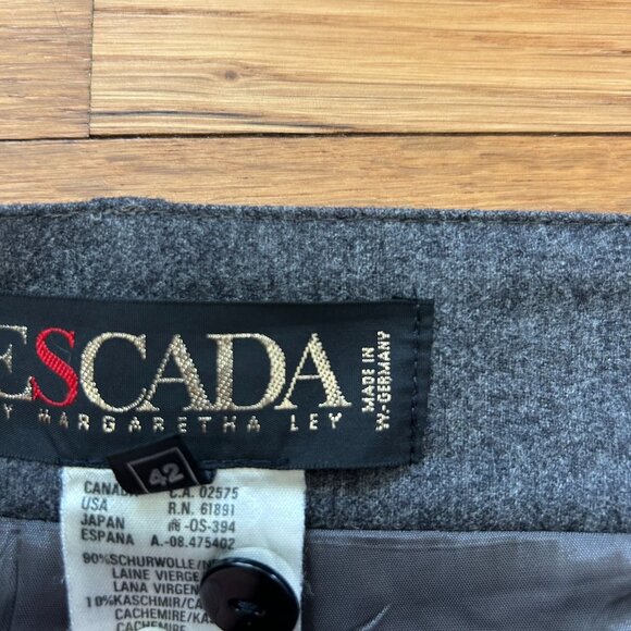 Vintage Gray Wool Tiered Pencil Skirt - Picture 3 of 6